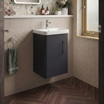 Delphi Glade 400mm 1-Door Wall Hung Cloakroom Vanity Unit (inc Basin) | Product Image