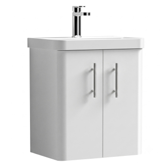 Delphi Glade 500mm 2-Door Wall Hung Cloakroom Vanity Unit (inc Basin) | Product Image