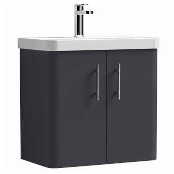 Delphi Glade 600mm 2-Door Wall Hung Cloakroom Vanity Unit (inc Basin) | Product Image