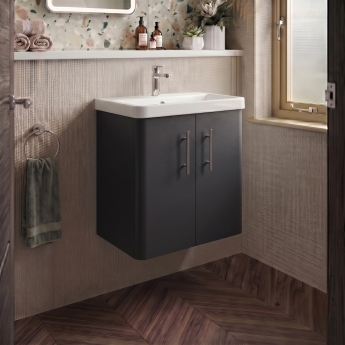 Delphi Glade 600mm 2-Door Wall Hung Cloakroom Vanity Unit (inc Basin) | Product Image