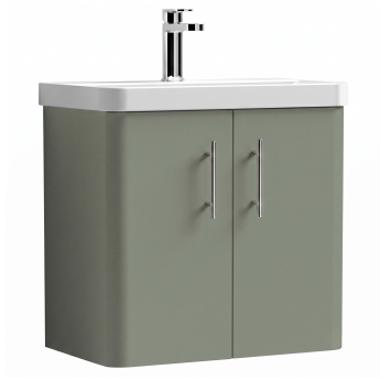 Delphi Glade 600mm 2-Door Wall Hung Cloakroom Vanity Unit (inc Basin) | Product Image