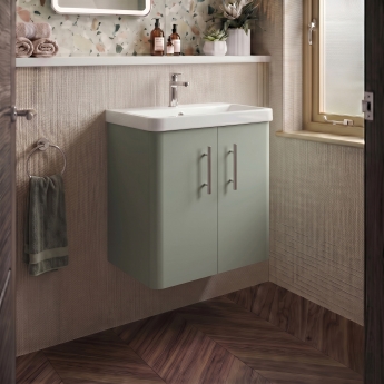 Delphi Glade 600mm 2-Door Wall Hung Cloakroom Vanity Unit (inc Basin) | Product Image