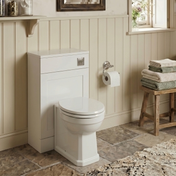 Delphi Grange Satin White 500mm Back to Wall Toilet WC Unit | Product Image