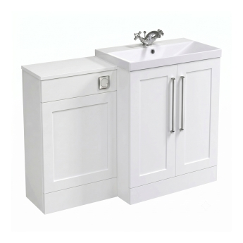 Delphi Grange Satin White 1000mm 2-Door Waterproof Bathroom Furniture Combination Unit | Product Image