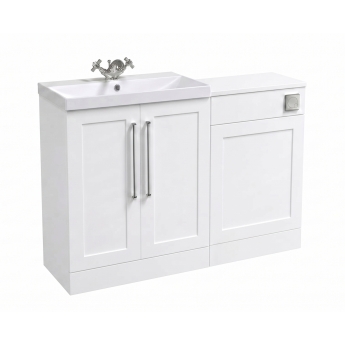 Delphi Grange Satin White 1100mm 2-Door Waterproof Bathroom Furniture Combination Unit | Product Image