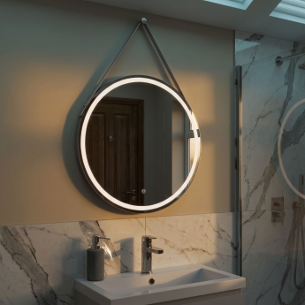 Delphi Halo Chrome LED Touch Sensor Round Bathroom Mirror 600mm x 600mm | Product Image