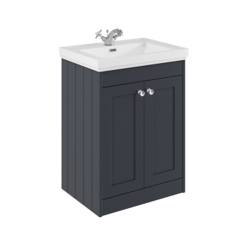 Delphi Hayloft 600mm 2-Door Floor Standing Vanity Unit (inc Fireclay 1TH Basin) | Product Image