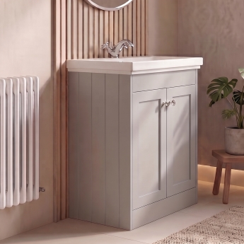 Delphi Hayloft 600mm 2-Door Floor Standing Vanity Unit (inc Fireclay 1TH Basin) | Product Image