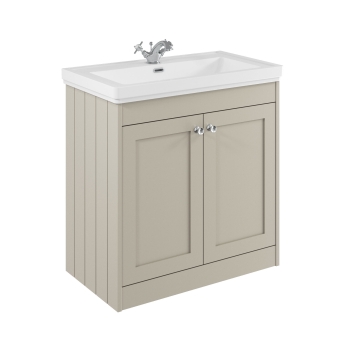 Delphi Hayloft 800mm 2-Door Floor Standing Vanity Unit (inc Fireclay 1TH Basin) | Product Image