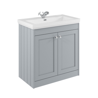 Delphi Hayloft 800mm 2-Door Floor Standing Vanity Unit (inc Fireclay 1TH Basin) | Product Image