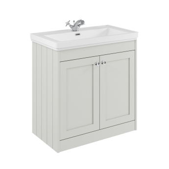 Delphi Hayloft 800mm 2-Door Floor Standing Vanity Unit (inc Fireclay 1TH Basin) | Product Image