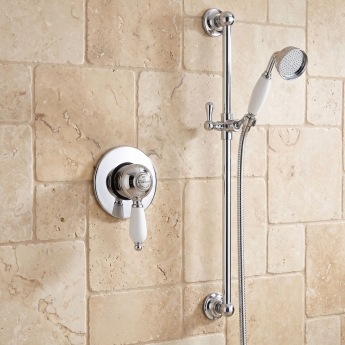 Delphi Highgate Chrome Manual Concealed Shower Set with Slide Rail Kit | Product Image