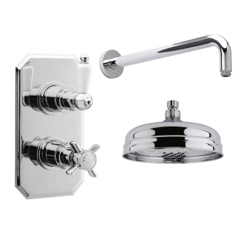 Delphi Highgate Chrome Dual Concealed Shower Set with Fixed Head | Product Image