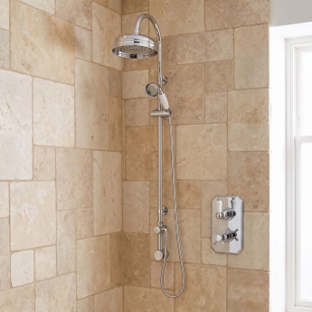Delphi Highgate Chrome Dual Concealed Shower Set with Rigid Riser Kit | Product Image