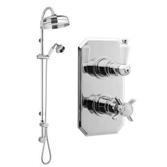 Delphi Highgate Chrome Dual Concealed Shower Set with Rigid Riser Kit | Product Image