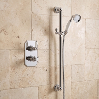 Delphi Highgate Chrome Dual Concealed Shower Set with Slide Rail Kit | Product Image