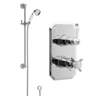 Delphi Highgate Chrome Dual Concealed Shower Set with Slide Rail Kit | Product Image