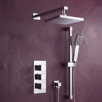 Delphi Holbrook Thermostatic Triple Concealed Mixer Shower with Shower Kit + Fixed Shower Head - Chrome | Product Image
