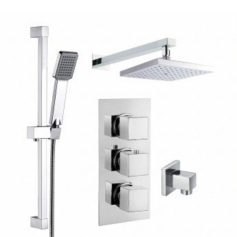 Delphi Holbrook Thermostatic Triple Concealed Mixer Shower with Shower Kit + Fixed Shower Head - Chrome | Product Image