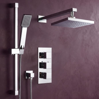 Delphi Holbrook Thermostatic Triple Concealed Mixer Shower with Shower Kit + Fixed Shower Head - Chrome | Product Image