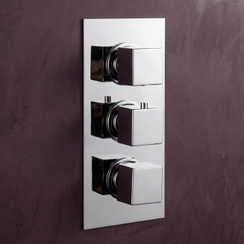 Delphi Holbrook Thermostatic Triple Concealed Mixer Shower with Shower Kit + Fixed Shower Head - Chrome | Product Image