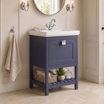 Delphi Homestead 500mm 1-Drawer Floor Standing Traditional Vanity Unit (inc Fireclay Basin) | Product Image