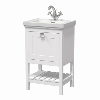 Delphi Homestead 500mm 1-Drawer Floor Standing Traditional Vanity Unit (inc Fireclay Basin) | Product Image