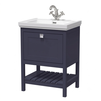Delphi Homestead 600mm 1-Drawer Floor Standing Traditional Vanity Unit (inc Fireclay Basin) | Product Image