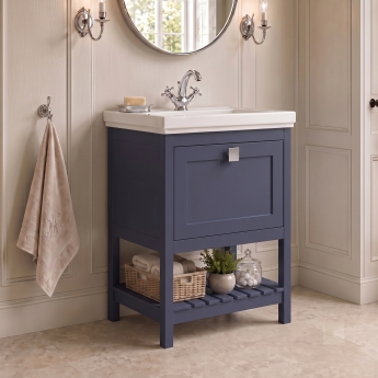 Delphi Homestead 600mm 1-Drawer Floor Standing Traditional Vanity Unit (inc Fireclay Basin) | Product Image