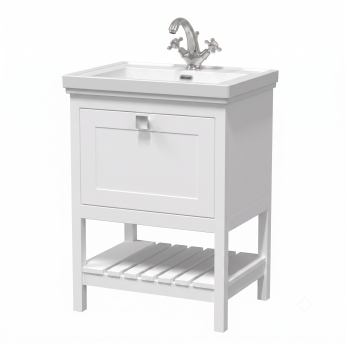 Delphi Homestead 600mm 1-Drawer Floor Standing Traditional Vanity Unit (inc Fireclay Basin) | Product Image