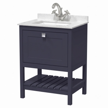 Delphi Homestead 600mm 1-Drawer Floor Standing Traditional Vanity Unit (inc Marble Top Basin) | Product Image