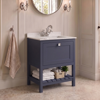 Delphi Homestead 600mm 1-Drawer Floor Standing Traditional Vanity Unit (inc Marble Top Basin) | Product Image