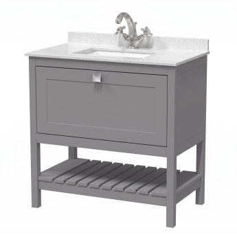 Delphi Homestead 800mm 1-Drawer Floor Standing Traditional Vanity Unit (inc Marble Top Basin) | Product Image