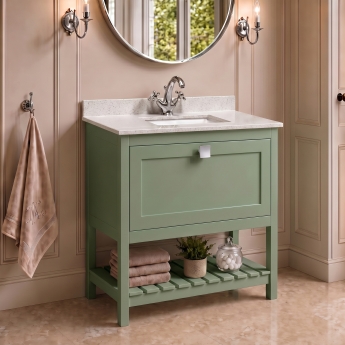 Delphi Homestead 800mm 1-Drawer Floor Standing Traditional Vanity Unit (inc Marble Top Basin) | Product Image