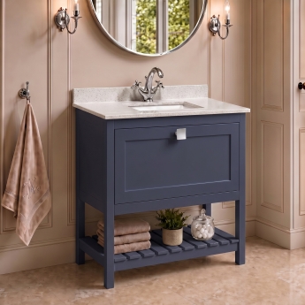 Delphi Homestead 800mm 1-Drawer Floor Standing Traditional Vanity Unit (inc Marble Top Basin) | Product Image