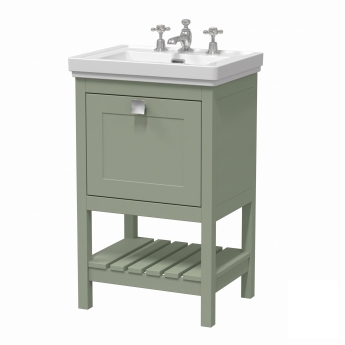 Delphi Homestead 500mm 1-Drawer Floor Standing Traditional Vanity Unit (inc Fireclay Basin) | Product Image