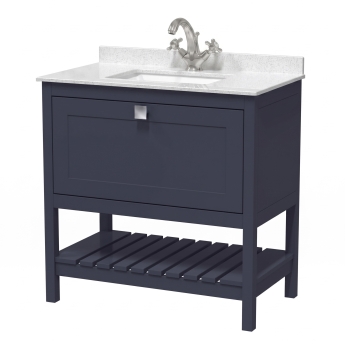 Delphi Homestead 800mm 1-Drawer Floor Standing Traditional Vanity Unit (inc Marble Top Basin) | Product Image