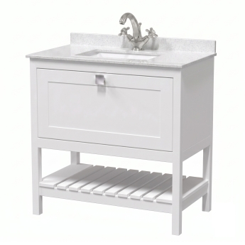 Delphi Homestead 800mm 1-Drawer Floor Standing Traditional Vanity Unit (inc Marble Top Basin) | Product Image