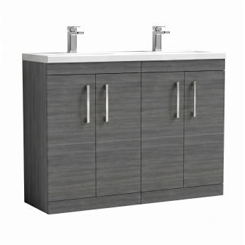 Delphi Horizon 1200mm 4-Door Floor Standing Vanity Unit (inc Basin) | Product Image