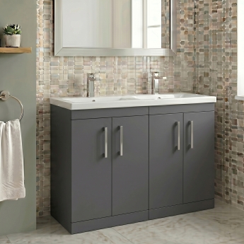 Delphi Horizon 1200mm 4-Door Floor Standing Vanity Unit (inc Basin) | Product Image