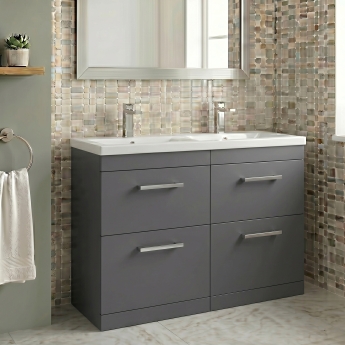 Delphi Horizon 1200mm 4-Drawer Floor Standing Vanity Unit (inc Basin) | Product Image