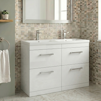 Delphi Horizon 1200mm 4-Drawer Floor Standing Vanity Unit (inc Basin) | Product Image