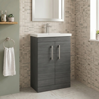 Delphi Horizon 500mm 2-Door Floor Standing Vanity Unit (inc Basin) | Product Image