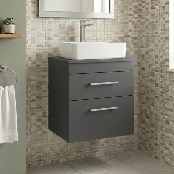 Delphi Horizon 500mm 2-Drawer Wall Hung Countertop Vanity Unit | Product Image