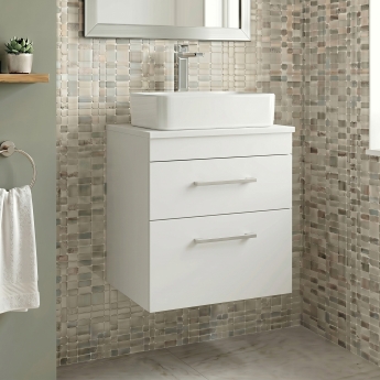 Delphi Horizon 500mm 2-Drawer Wall Hung Countertop Vanity Unit | Product Image