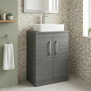 Delphi Horizon 600mm 2-Door Floor Standing Countertop Vanity Unit | Product Image