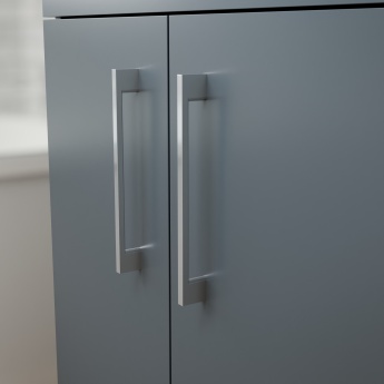 Delphi Horizon Gloss Grey 600mm 2-Door Floor Standing Countertop Vanity Unit | Product Image