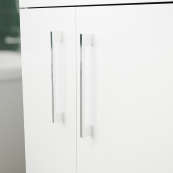 Delphi Horizon Gloss White 600mm 2-Door Floor Standing Countertop Vanity Unit | Product Image