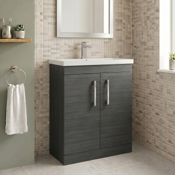 Delphi Horizon 600mm 2-Door Floor Standing Vanity Unit (inc Basin) | Product Image