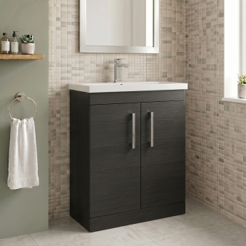 Delphi Horizon 600mm 2-Door Floor Standing Vanity Unit (inc Basin) | Product Image